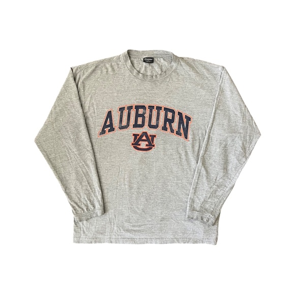 Vintage Auburn University T-Shirt Men’s L Grey Long Sleeve 90s College Graphic - Picture 1 of 8